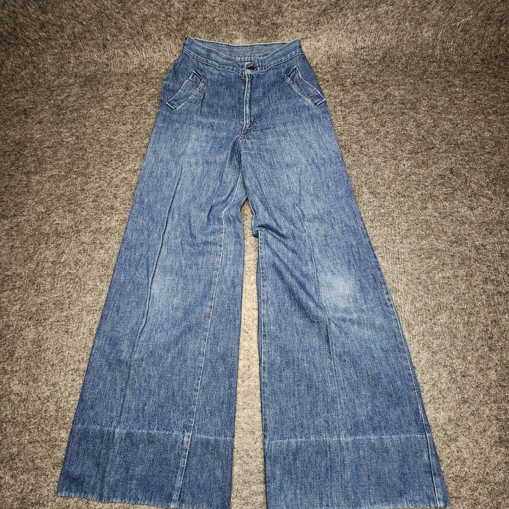 His for Her Womens Authentic Vintage 70s Bell Bottom Jeans Flare High Waisted 27